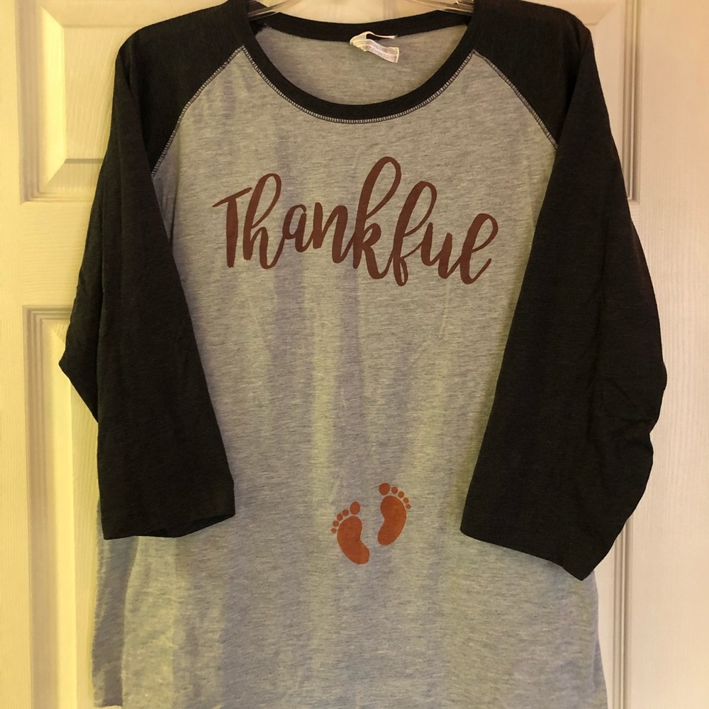 L.A.T. Thankful Maternity Holiday Shirt